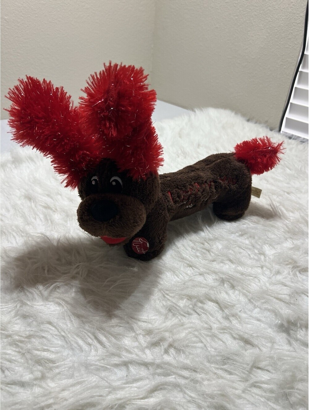 Dandee Musical Plush Dachshund Dog “I Love You This Much”